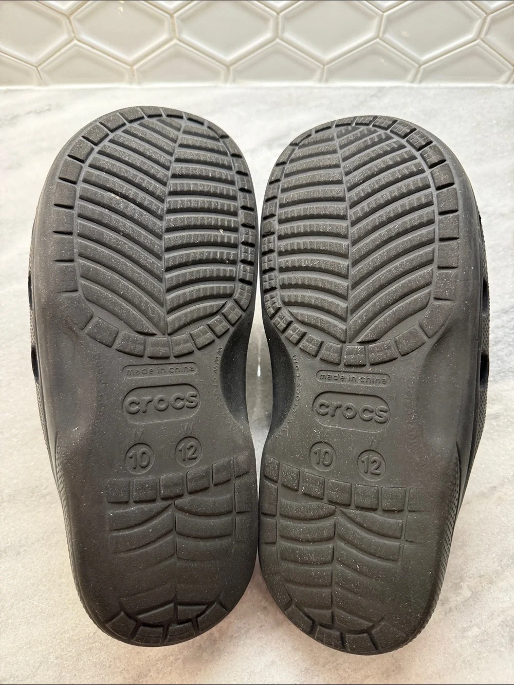 CROCS Black Slide Clogs with Vent Holes
